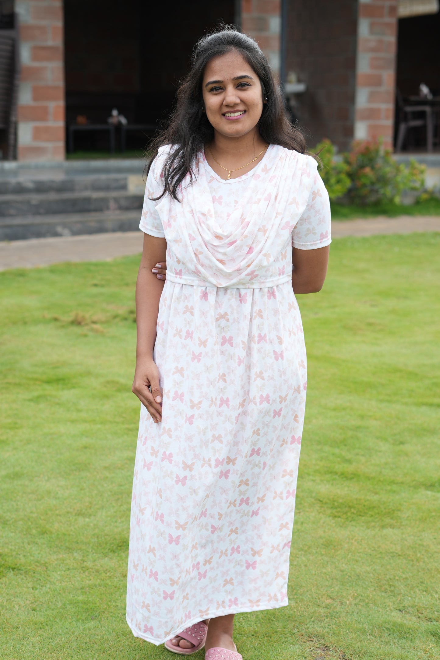 Dupatta Zipless Maternity with Mild Butterfly