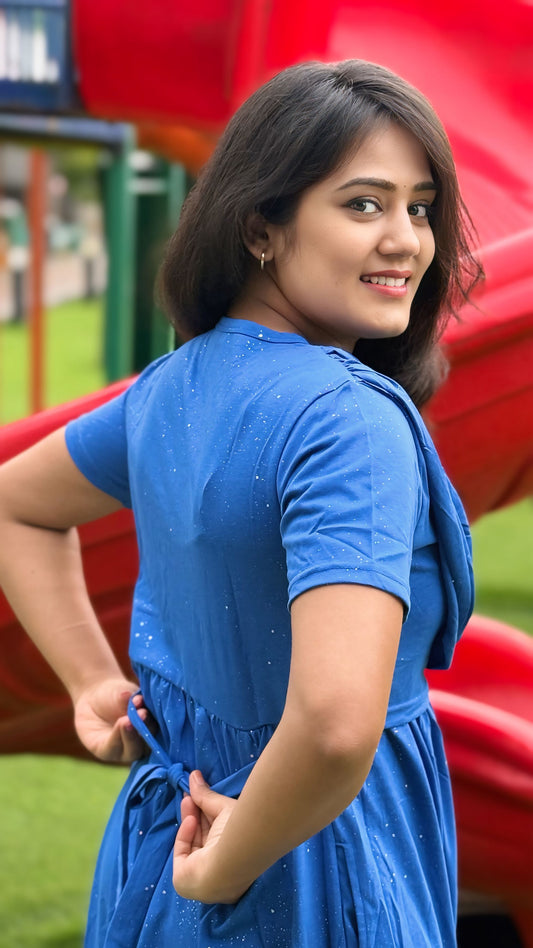 Glitter Blue (Zipless Maternity Shawl)