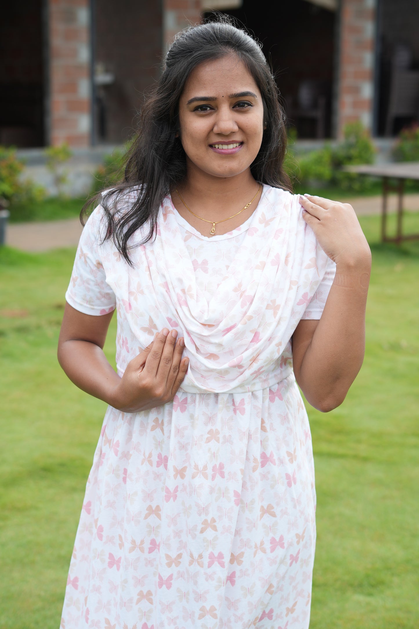 Dupatta Zipless Maternity with Mild Butterfly