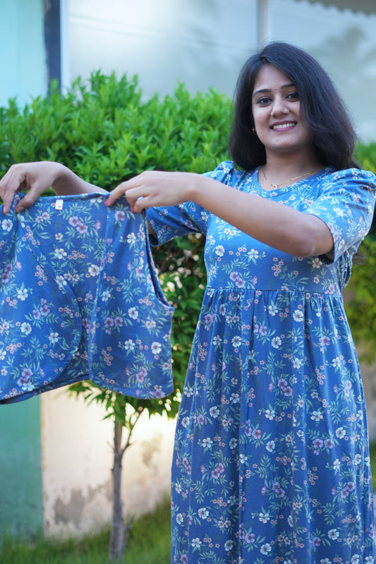 Blue Blossom (CASUAL LOUNGEWEAR COAT)