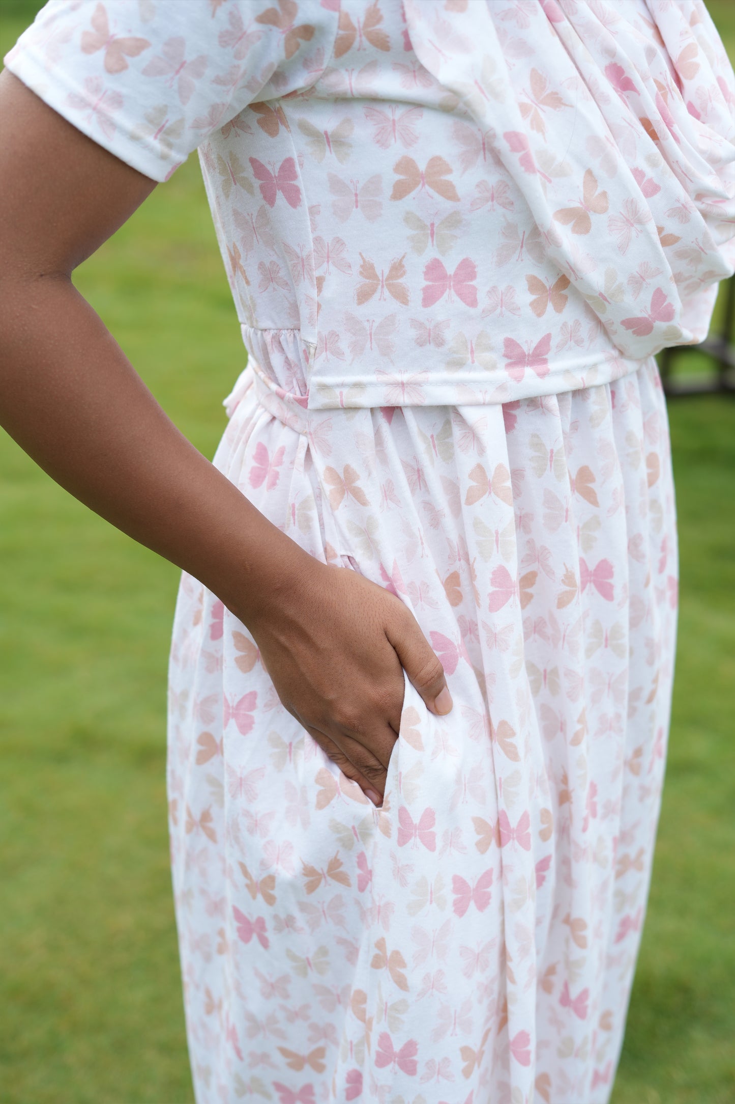 Dupatta Zipless Maternity with Mild Butterfly