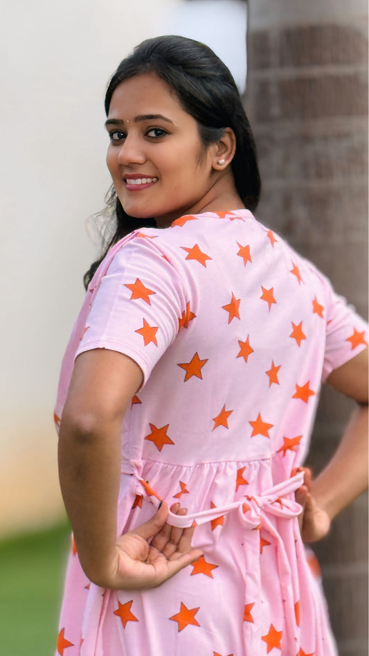 Pinky Star (Zipless Maternity Shawl)