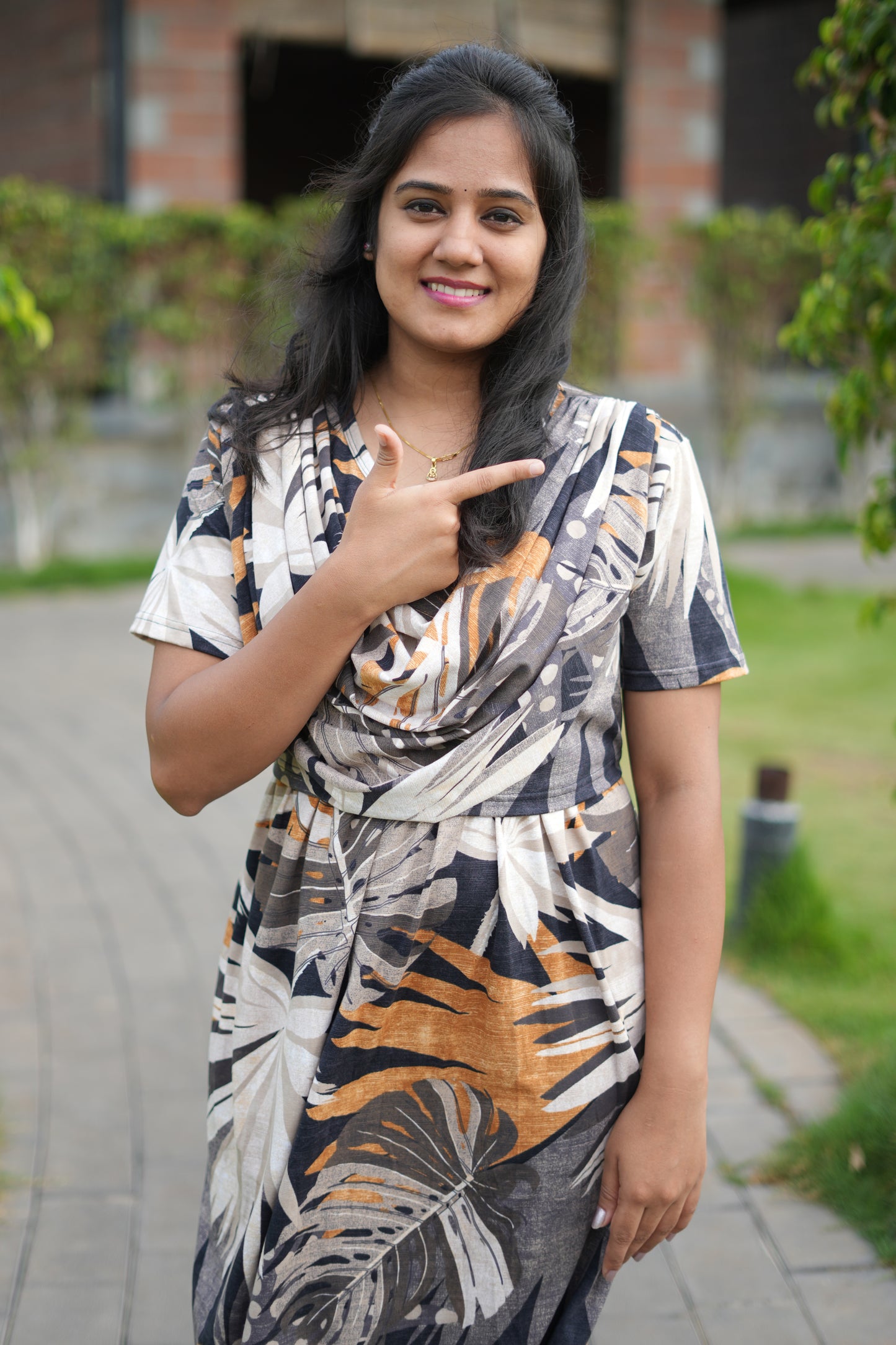 Dupatta Zipless Maternity with Bronize