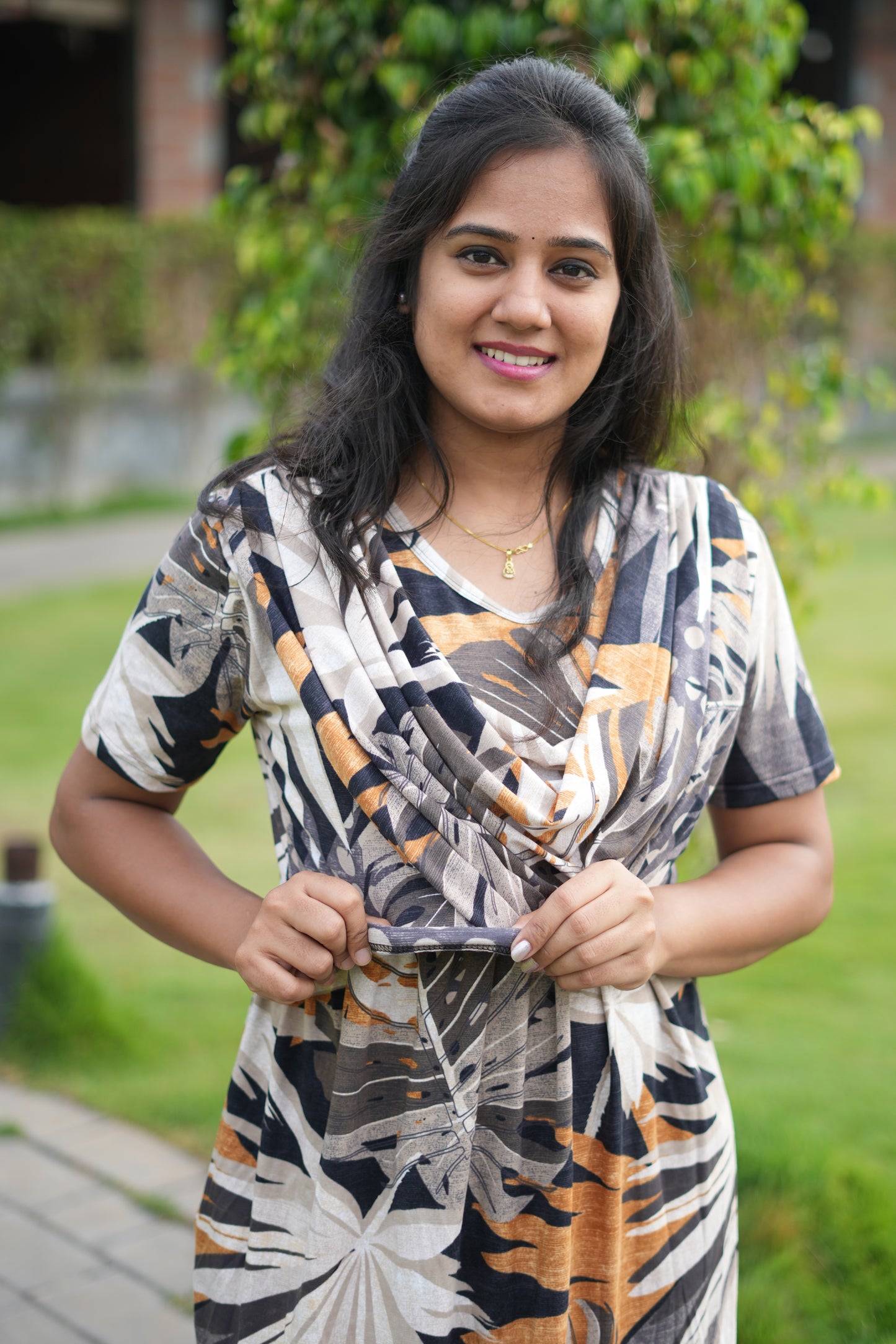 Dupatta Zipless Maternity with Bronize