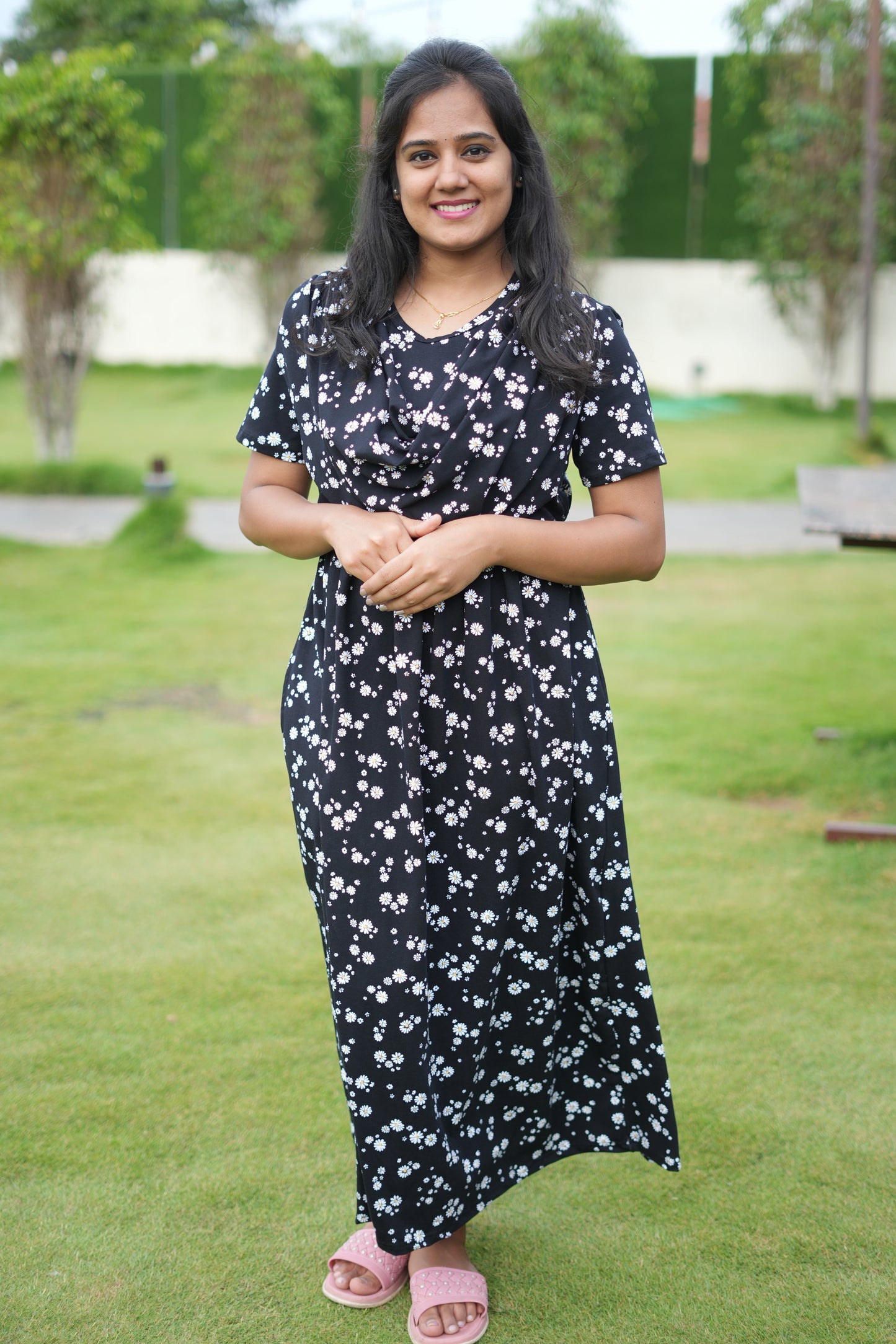 Dupatta Zipless Maternity with Blackie Flower