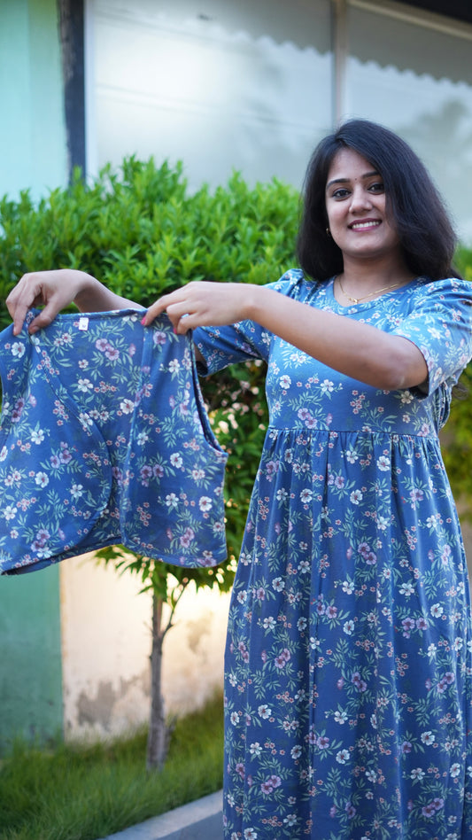 NON MATERNITY WITH COAT ( Blue Blossom )