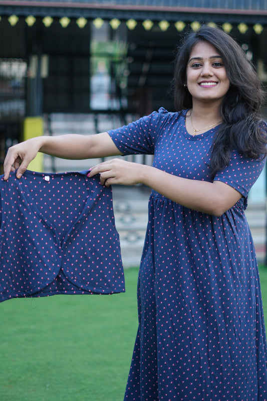 Navy Charm (CASUAL LOUNGEWEAR COAT)