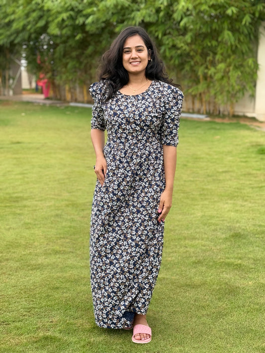 Zipless Maternity Puff with 3/4th Sleeve Thon Floral