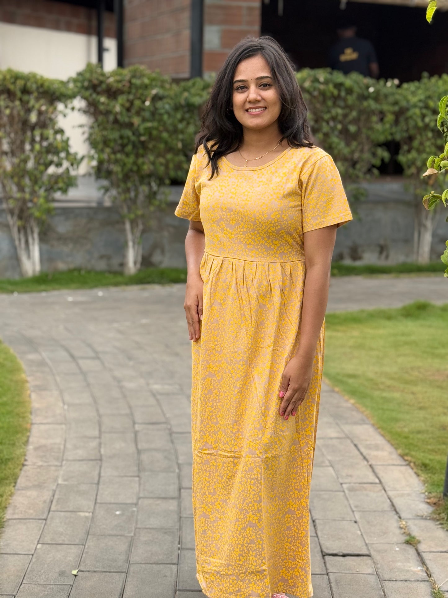 SOFT COTTON MAXI WEAR WITH YELLOW DYE