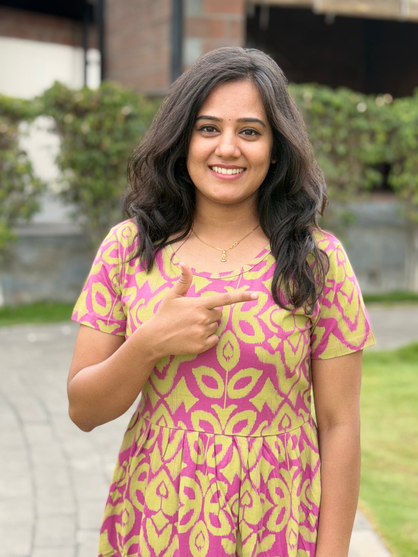 SOFT COTTON MAXI WEAR WITH SAFFRON WITH MILD PINK
