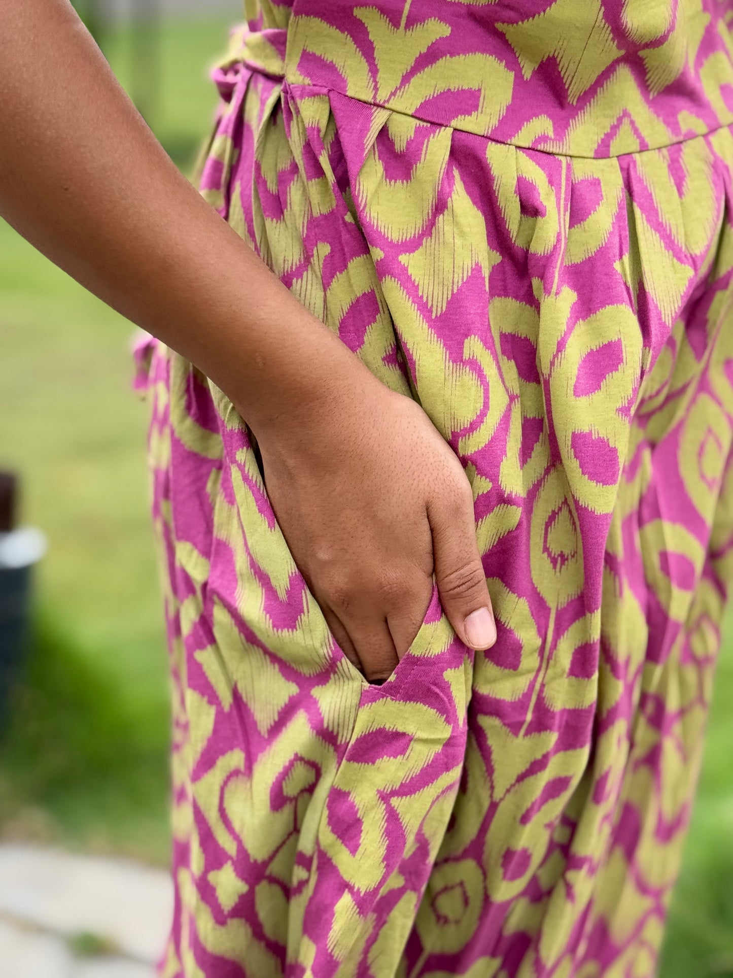 SOFT COTTON MAXI WEAR WITH SAFFRON WITH MILD PINK