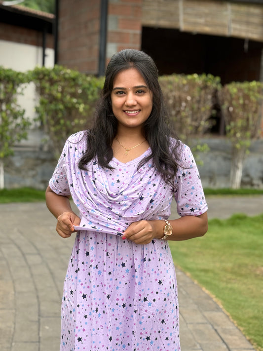 Purple Star (Zipless Maternity Shawl)