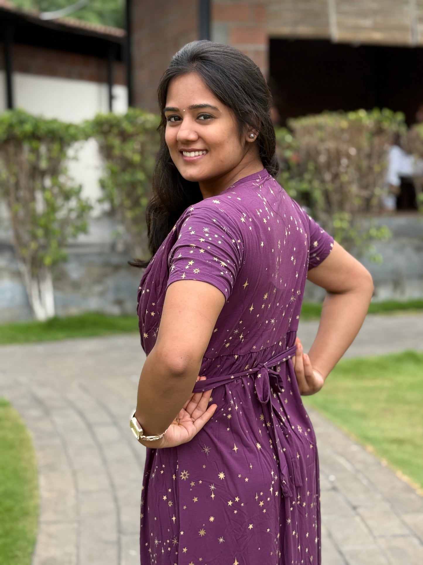Dupatta Zipless Maternity with Dark Purple Star