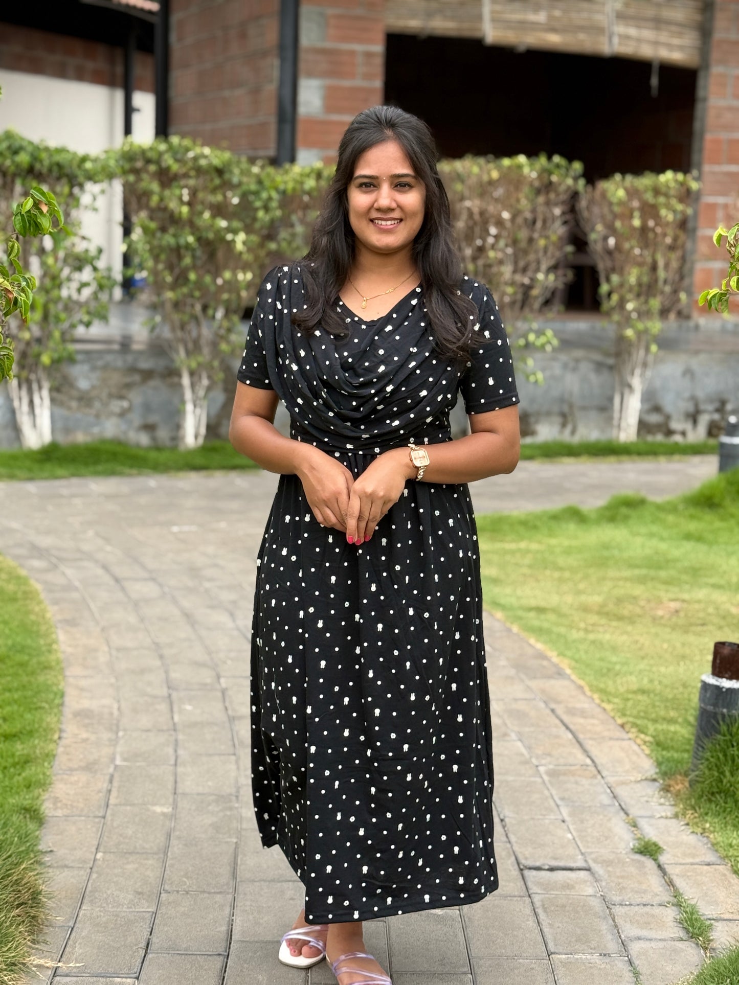 Dupatta Zipless Maternity with Toy Black