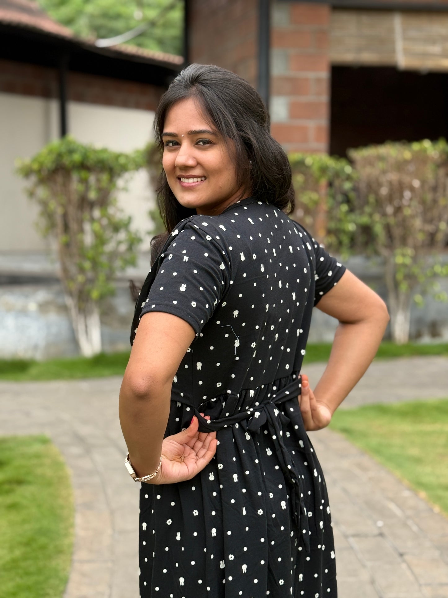 Dupatta Zipless Maternity with Toy Black