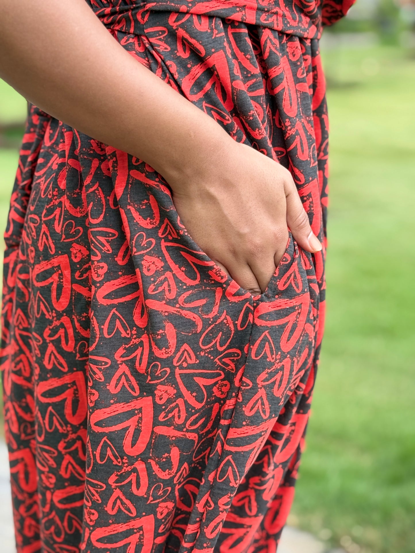 Dupatta Zipless Maternity with Meron Red Heart