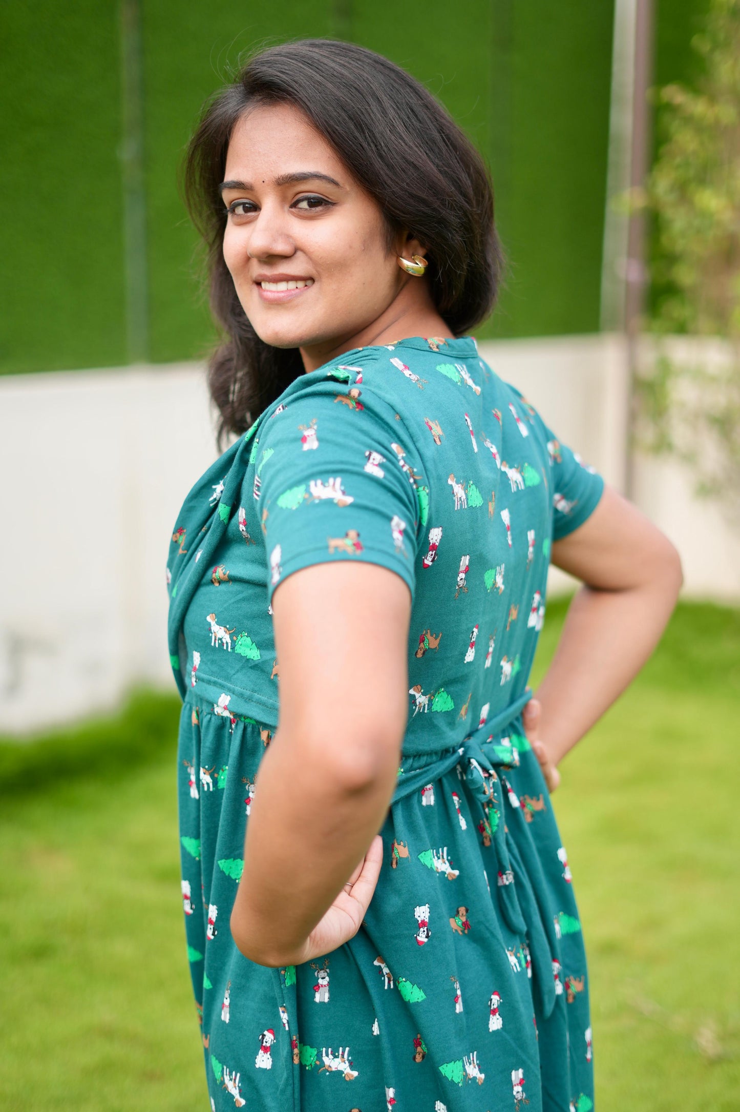 DUPATTA MAXI SOFT COTTON LOUNGE WEAR DARK GREENY TOY