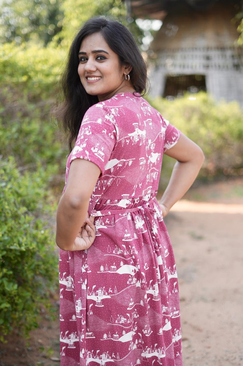 Soft Cotton Maxi Style with Rose Pattern