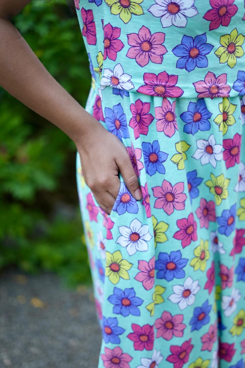 Premium Maternity Zipless Lounge Wear with Delightful Floral Green