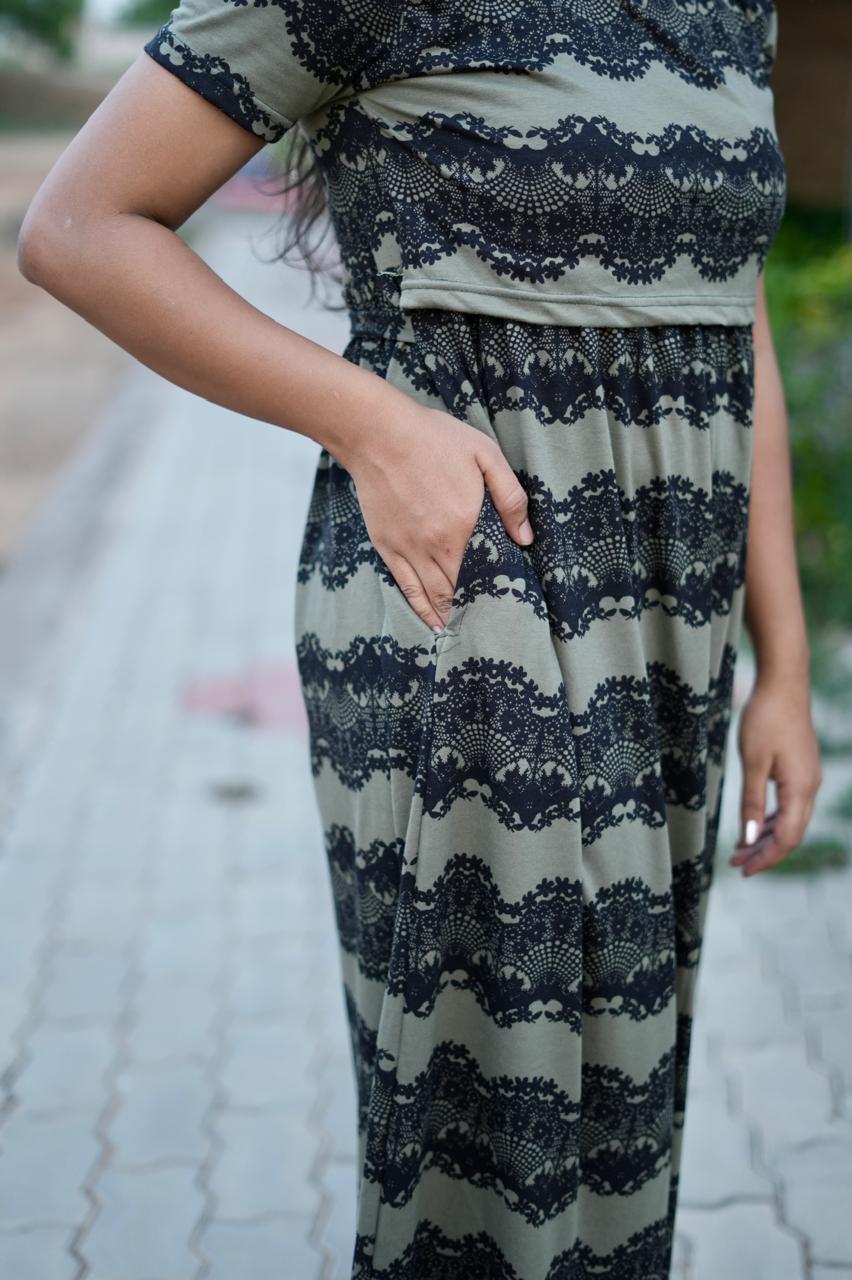 Premium Maternity Zipless Lounge Wear with Grande Green