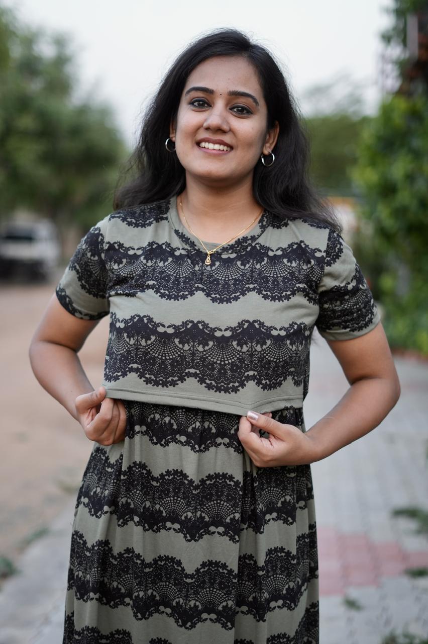 Premium Maternity Zipless Lounge Wear with Grande Green