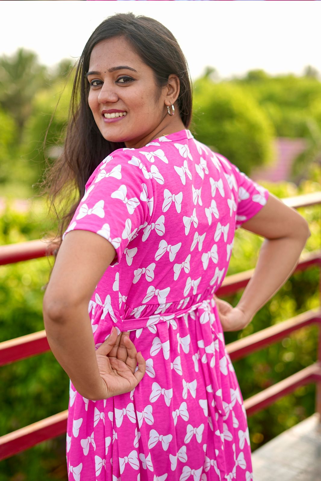 DUPATTA MAXI COTTON LOUNGE WEAR WITH PINKY BUTTERFLY