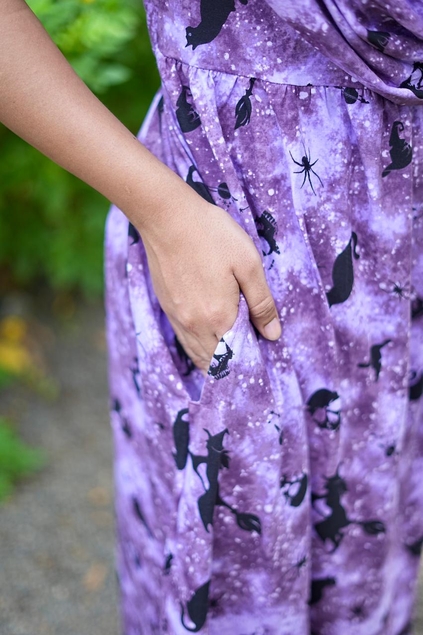 DUPATTA MAXI COTTON LOUNGE WEAR WITH VIOLA VOILET