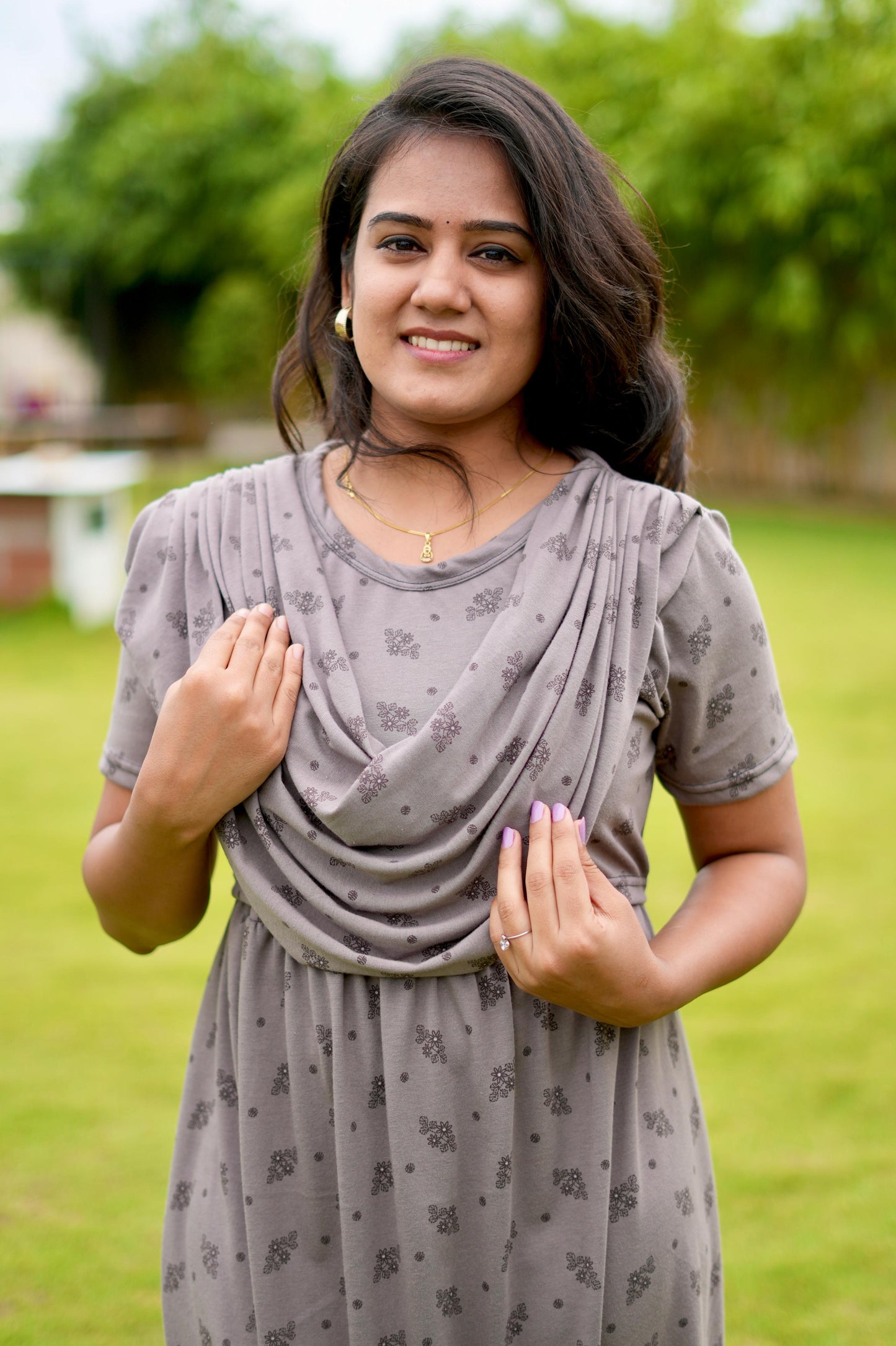 Dupatta Zipless Maternity with Glowing Bronzie Brown