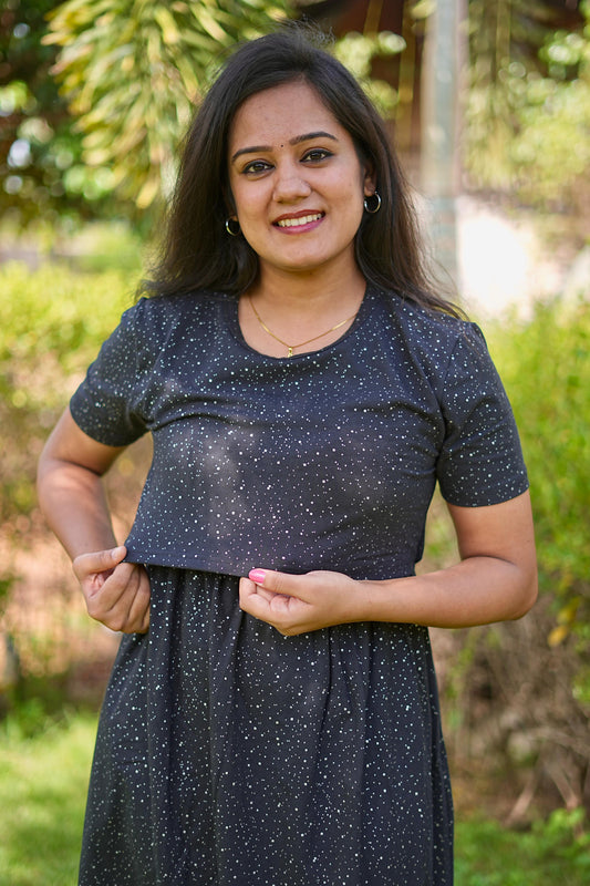 Premium Maternity Zipless Lounge Wear with Blackie Glitter