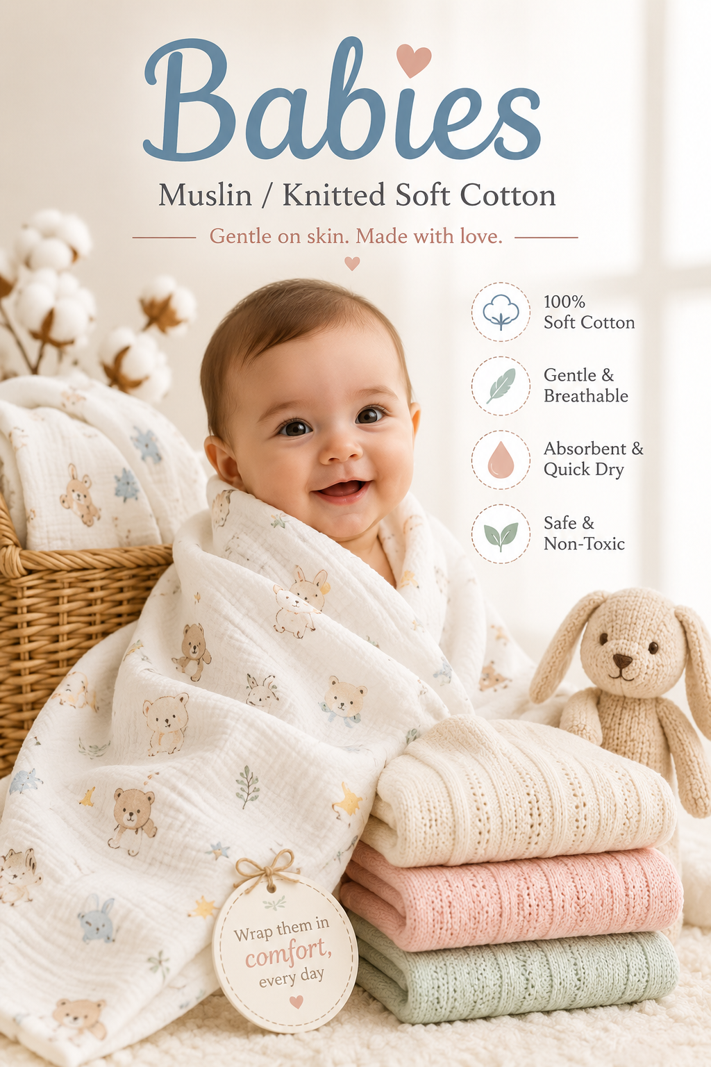 KIDS (Muslin/Knitted)