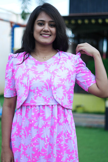 MATERNITY REMOVABLE COAT ( PINK RADIANCE )