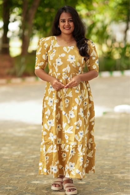 Premium Muslin Cotton  (Sunny Blossom)