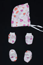 Muslin Jabla Knotted (Only Booties, Mittens, Frill Cap)