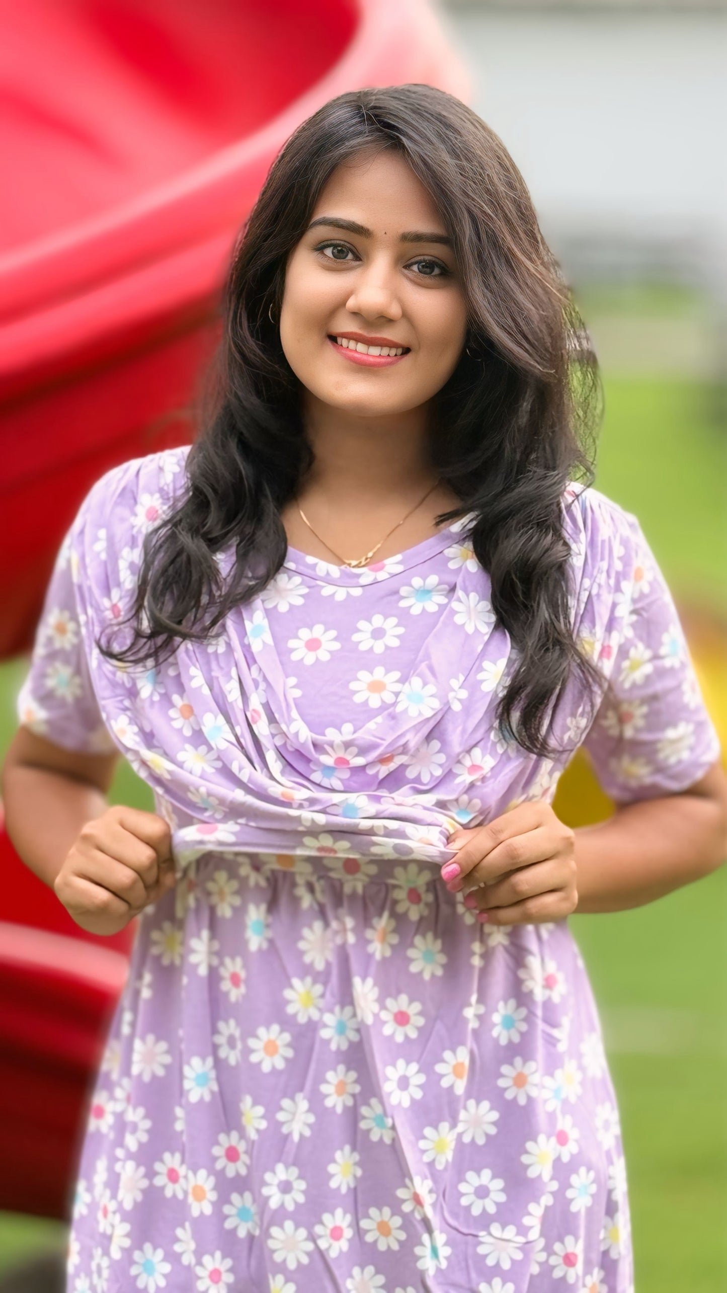 Floral Purple (Zipless Maternity Shawl)