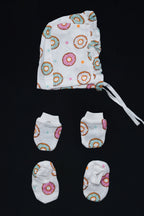 Muslin Jabla Knotted (Only Booties, Mittens, Frill Cap)