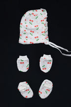 Muslin Jabla Knotted (Only Booties, Mittens, Frill Cap)