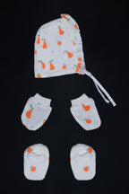 Muslin Jabla Knotted (Only Booties, Mittens, Frill Cap)