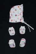 Muslin Jabla Knotted (Only Booties, Mittens, Frill Cap)
