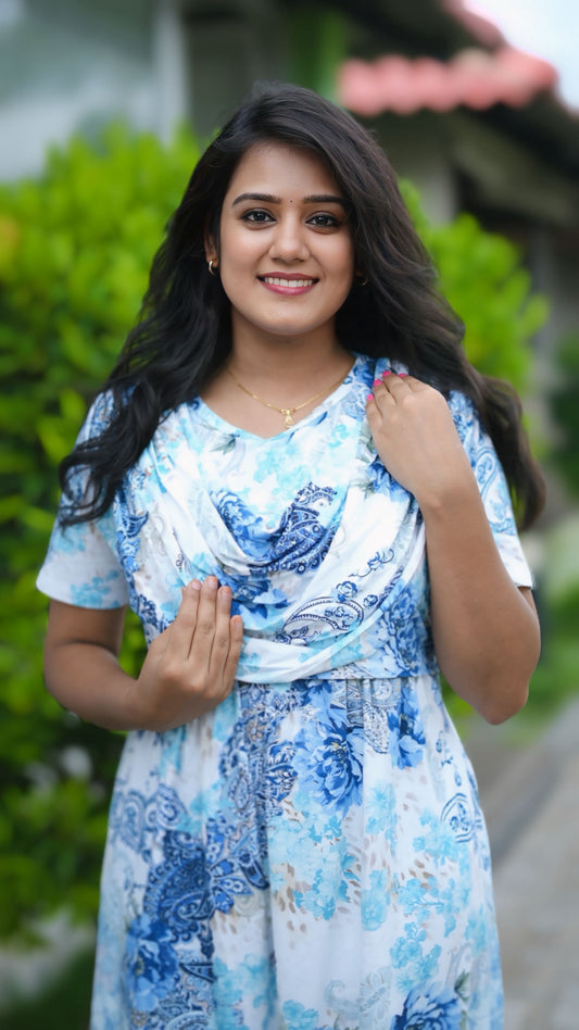 Grande Blue (Zipless Maternity Shawl)