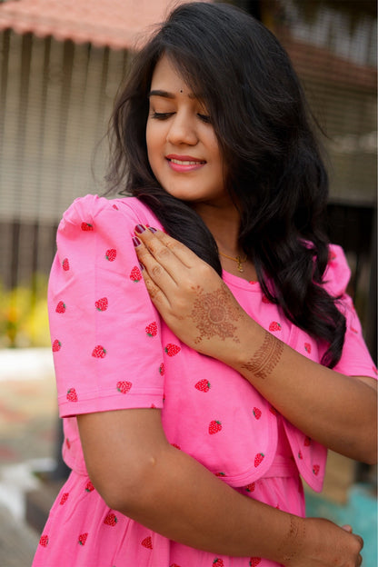 MATERNITY REMOVABLE COAT (BerryBlush)