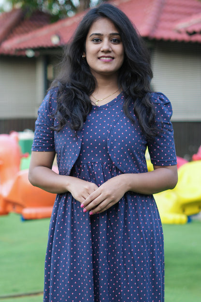 Navy Charm (CASUAL LOUNGEWEAR COAT)