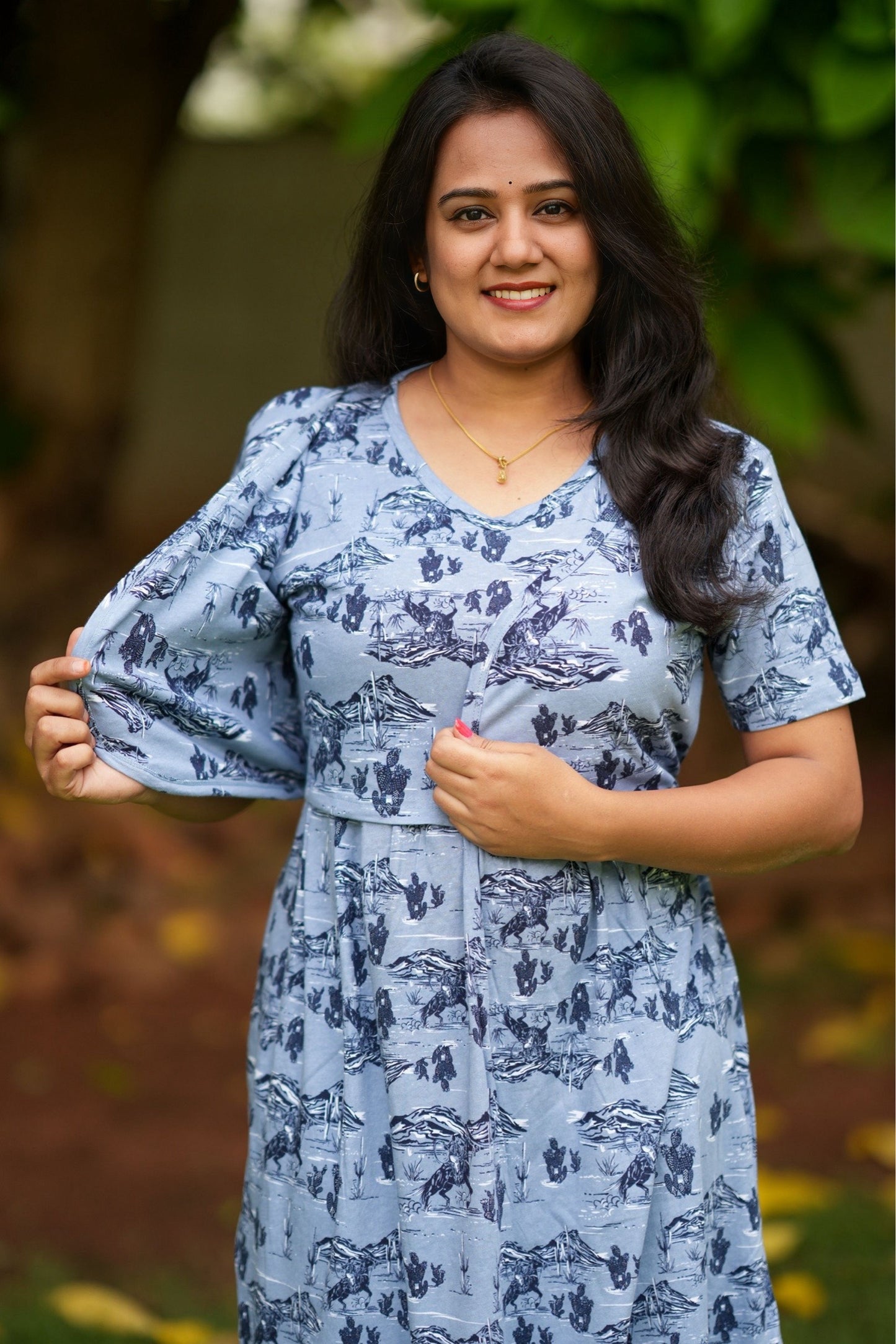 Pre Book - MATERNITY ATTACHED COAT (Skyline Bliss)