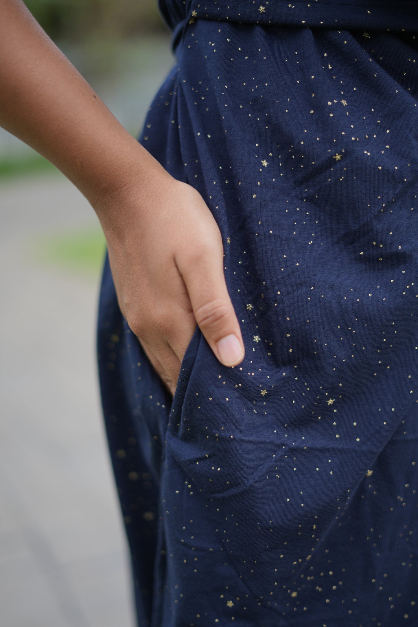 Navy Star Glitter (Zipless Maternity Shawl)