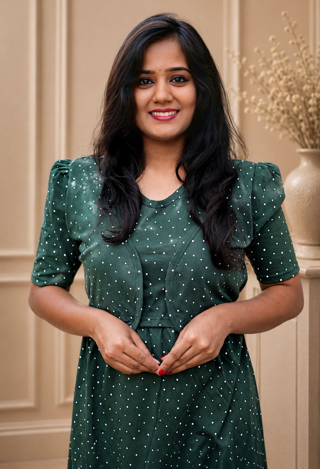 MATERNITY ATTACHED COAT (Evergreen)