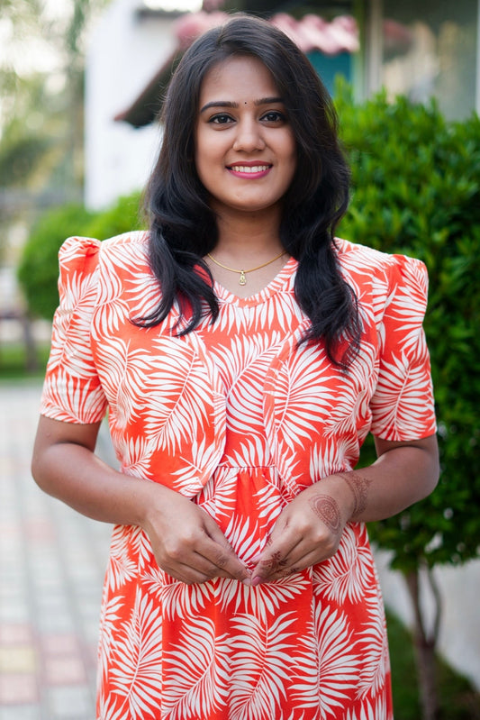 Casual Wear Attached Coat (Tropical Flame)