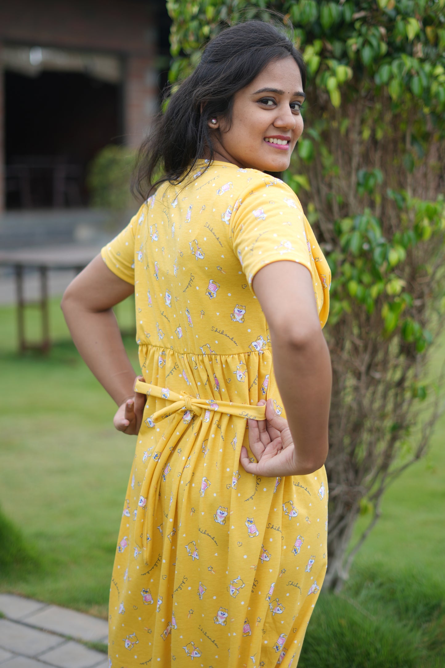 DUPATTA MAXI SOFT COTTON LOUNGE WEAR WITH GRAND YELLOW