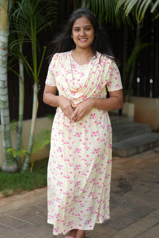 Dupatta Zipless Maternity with Floral Sandal