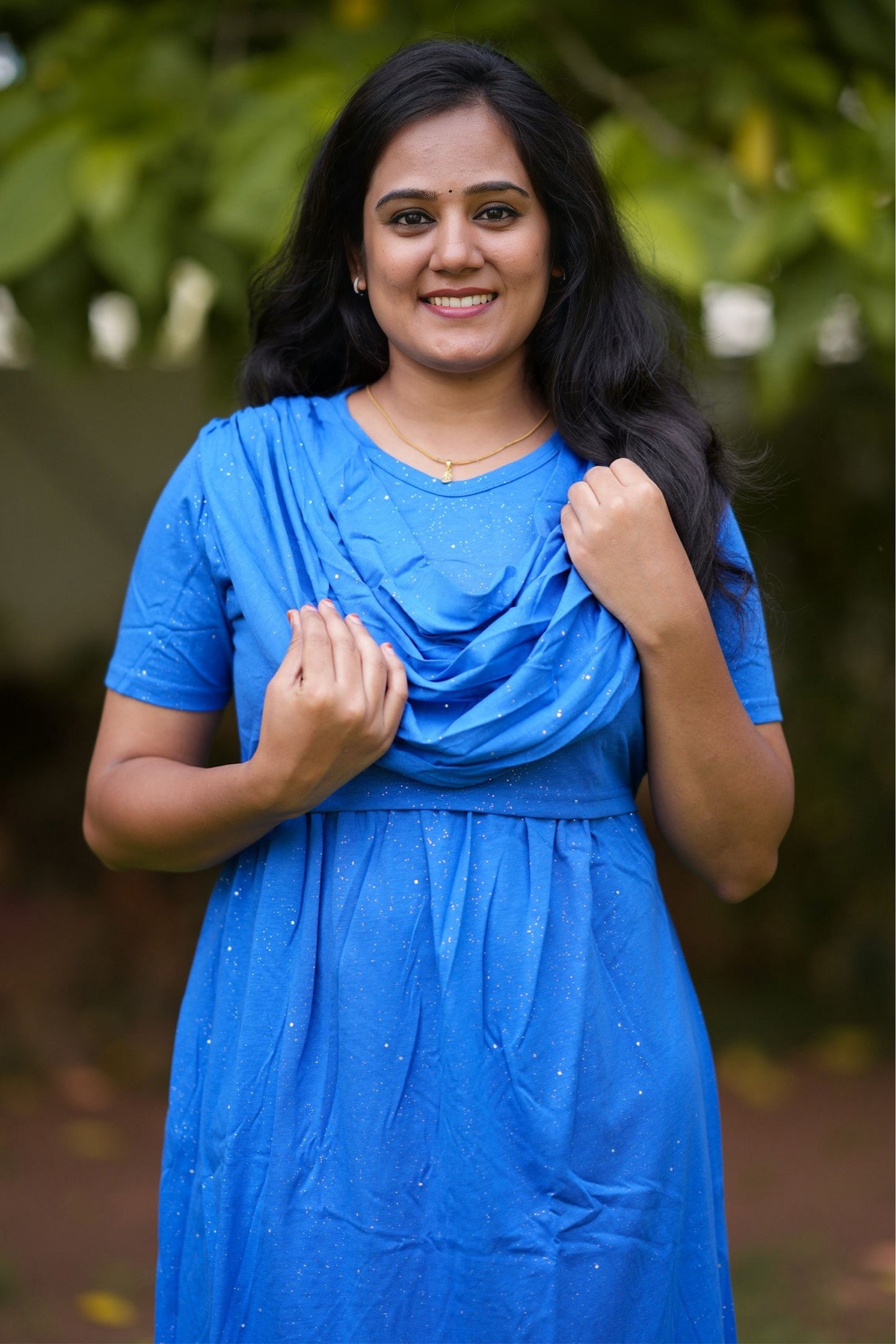 Dark sky Blue (Zipless Maternity Shawl)