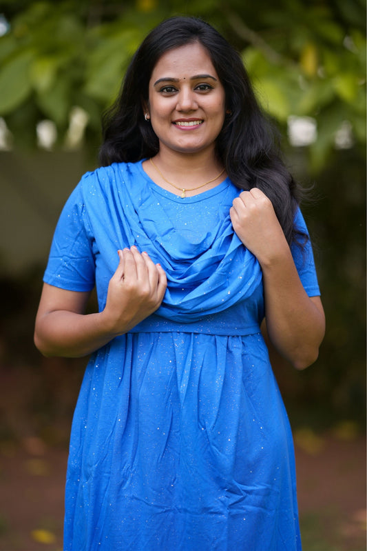 Dark sky Blue (Zipless Maternity Shawl)