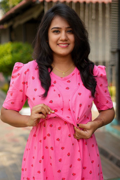 MATERNITY REMOVABLE COAT (BerryBlush)